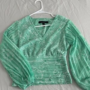 Green Patterned Women's Top